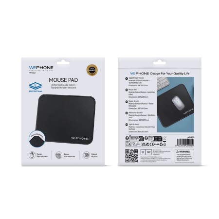 Mouse Pad Wephone WK02 Tamaño L 300x250mm Negro Alfombrilla de ratón mayorista | Mayorista de accesorios móviles en España