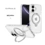 Carcasa Transparente con Anillo Soporte iPhone 16 · Bumper Antigolpes | Wephone Mayorista