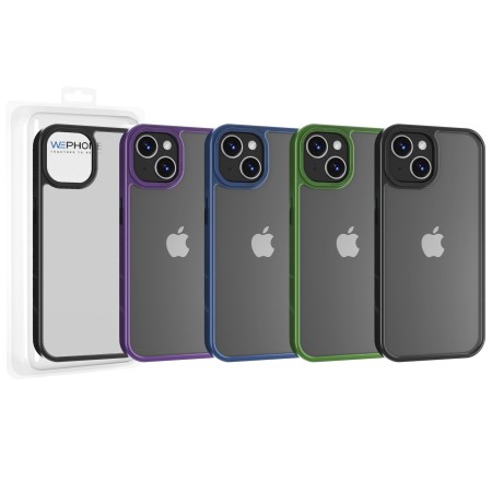 Funda Mate Metal iPhone 15 Marco Metálico Antihuellas | Wephone Mayorista