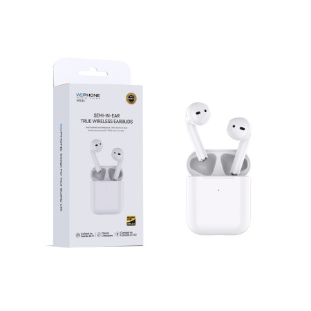 Auriculares TWS Semi-In-Ear WePhone Bluetooth 6.0 USB-C color blanco