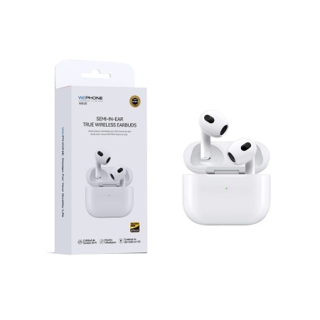 Auriculares nalámbricos TWS Semi-In-Ear Compactos Bluetooth 6.0 Tipo C · Wephone color Blanco