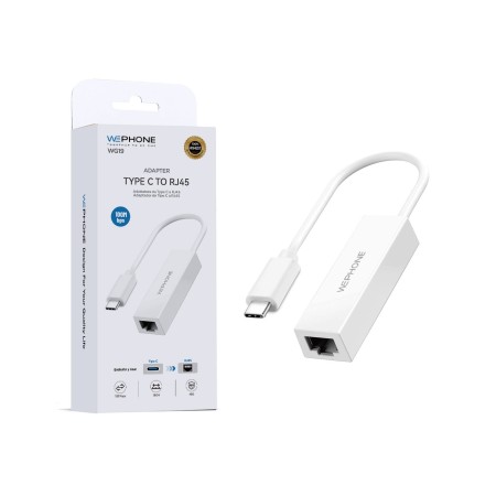 Wephone Adaptador USB-C a RJ45 100Mbps WePhone | Ethernet Estable WG19