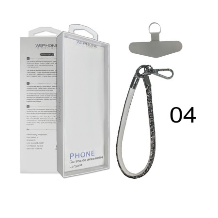 Correa de muñeca con diamantes para móvil con mosquetón | Wephone Mayorista