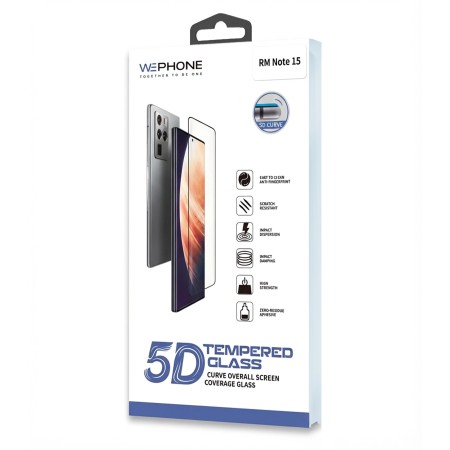 Cristal Curvo 5D Full Glue Negro para Redmi Note 15 Pro 4G | Wephone Mayorista