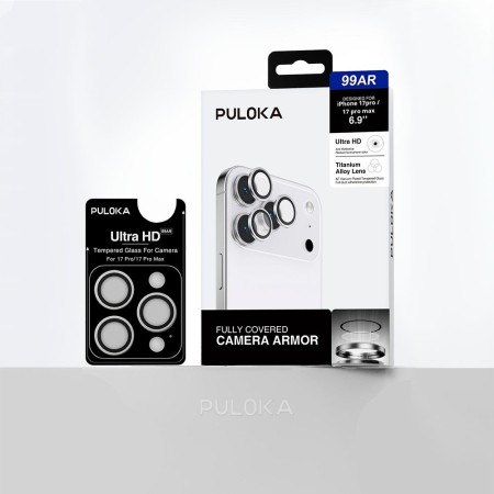 Protector de Cámara PULOKA iPhone 17 Pro Max – Lente de Aleación de Titanio Ultra HD, Antirreflejo y Anti-Polvo
