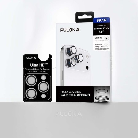 Protector de Cámara iPhone 17 Air’’ Puloka – Lente de Aleación de Titanio Ultra HD, Antirreflejo y Anti-Polvo