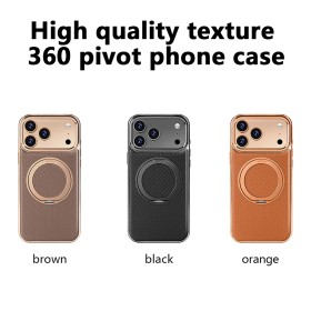 Funda DingEnd Cuero Premium Magnética 360° para iPhone 17 Series | Soporte Metálico