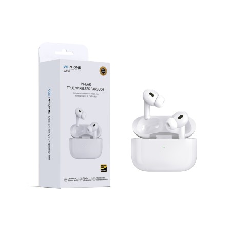 Auriculares WE36 Inalámbricos TWS In-Ear WePhone Bluetooth 6.0 Llamadas HD color Blanco