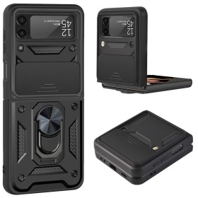 Funda Armadura con Tapa Deslizante Samsung Z Flip 4  Cámara y Anillo | Wephone Mayorista