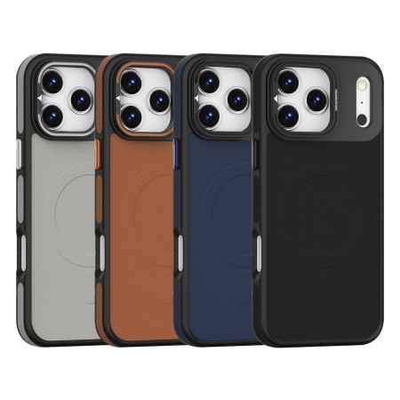 Funda para iPhone 17 Pro Max con textura cuero + soporte cámara