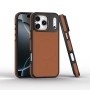 Funda para iPhone 17 Pro Max con textura cuero + soporte cámara
