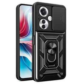 Funda Armadura con Tapa Deslizante Oppo Reno 11F Cámara y Anillo | Wephone Mayorista