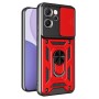Funda Armadura con Tapa Deslizante Oppo Reno 14F Cámara y Anillo | Wephone Mayorista