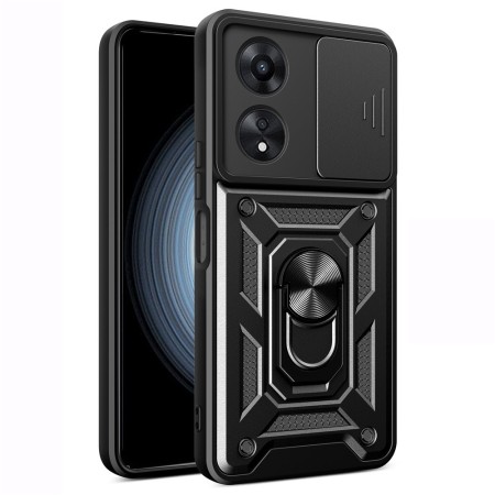 Funda Armadura con Tapa Deslizante Oppo A58 5G Cámara y Anillo | Wephone Mayorista