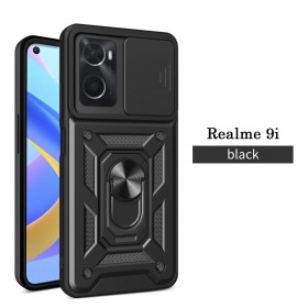 Funda Armadura con Tapa Deslizante Realme 9i Cámara y Anillo | Wephone Mayorista