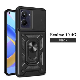 Funda Armadura con Tapa Deslizante Realme 10 4G Cámara y Anillo | Wephone Mayorista