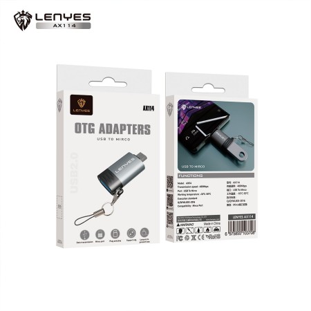 Adaptador OTG USB a Micro USB Lenyes AX114 | 480Mbps