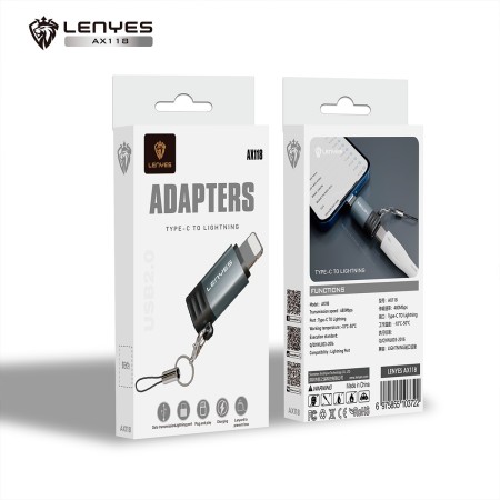 Adaptador OTG Lenyes AX118 USB TIPO-C a Lightning | Carga 10W y Datos