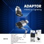 Adaptador OTG Lenyes AX119 Micro USB a Lightning | Carga 12W y Datos