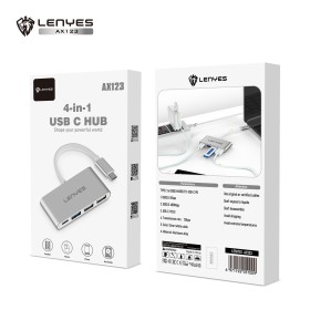 Hub USB-C 4 en 1 Lenyes AX123 | USB 3.0 y Carga PD 3.0