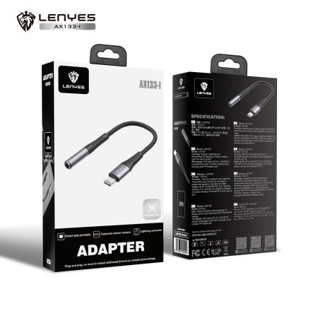 Adaptador Lightning a 3.5mm Lenyes AX133-I | Certificado MFi
