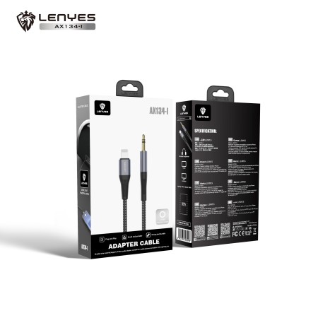 Cable Lightning a Jack 3.5mm Lenyes AX134-I | Trenzado