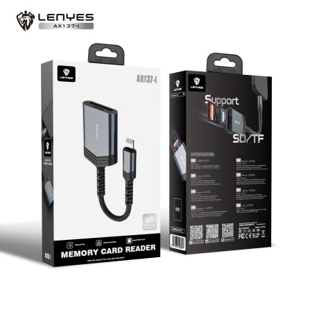 Lector de Tarjetas SD/TF USB-C Lenyes AX137-i | Transmisión de Datos