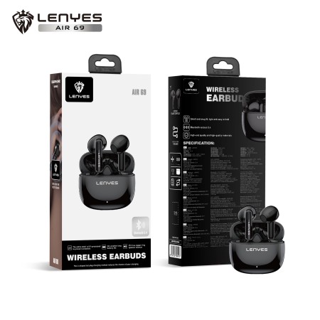 Lenyes Air 69 Negro al por Mayor - Auriculares TWS Pro Bluetooth 5.4 | WePhone