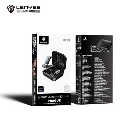Lenyes Air 205 Black al por Mayor - Auriculares OWS Bluetooth 5.4 | WePhone