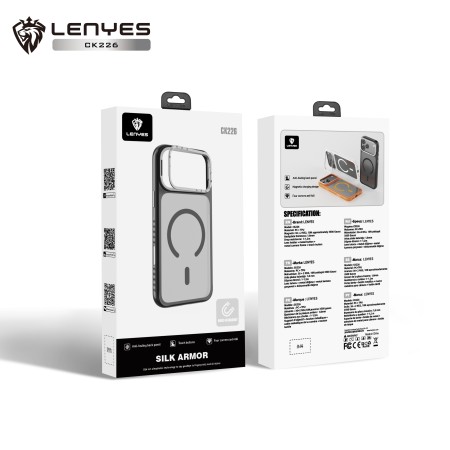 Funda Lenyes CK226: MagSafe con Soporte de Cámara Metálico y Protección N52