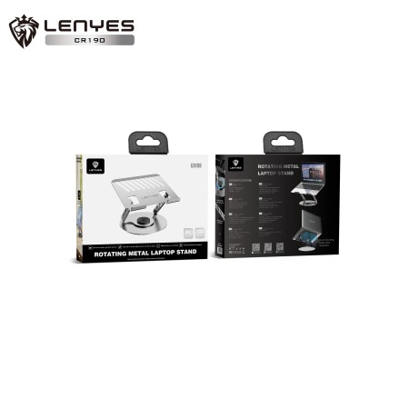 Soporte Metálico Rotatorio Lenyes CR190 | Base 360° para Laptop de Acero Carbono