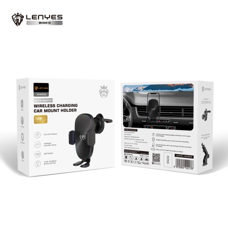 Soporte de Coche Lenyes MHW018 | Carga Inalámbrica 15W con Alineación Inteligente