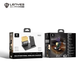 Lenyes PW327 al por Mayor - Cargador Inalámbrico 4 en 1 con Reloj | WePhone