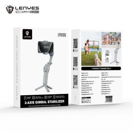 Estabilizador Gimbal Lenyes LPH105 | 3 Ejes con Luz de Relleno y Seguimiento IA