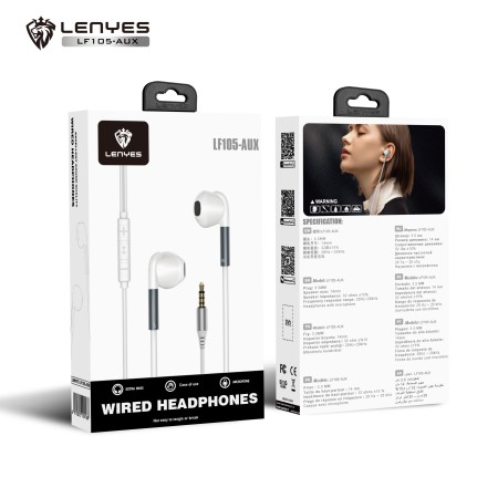 Lenyes LF105-AUX al por Mayor - Auriculares Jack 3.5mm Universales | WePhone