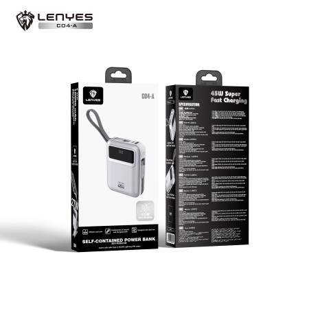 Power Bank Lenyes C04-A 10000mAh | Carga Ultra Rápida 45W PD y QC
