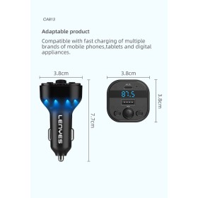 Transmisor FM Lenyes CA813 | Cargador 15W con Cables Integrados 3-en-1