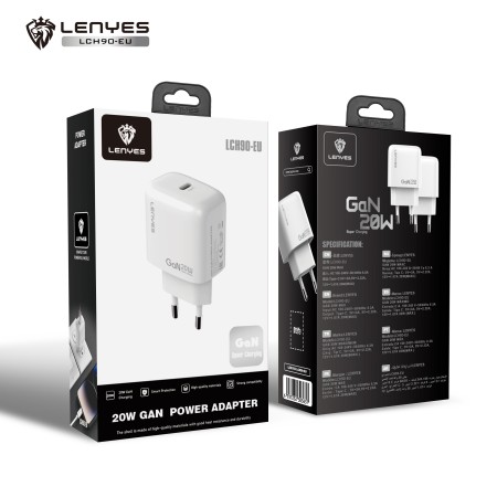 Cargador Lenyes LCH90-EU GaN 20W | Carga Rápida PD y Diseño Compacto