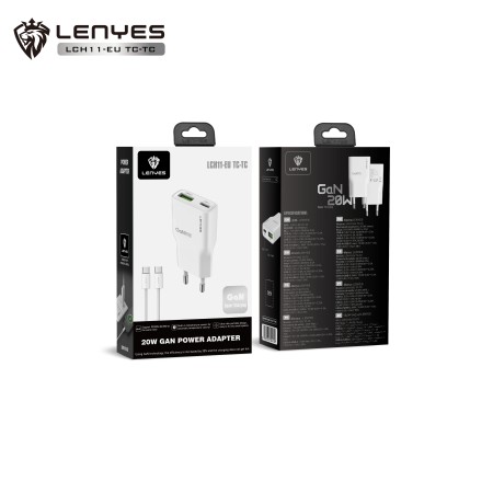 Pack Lenyes LCH11-EU GaN 20W + Cable USB-C a USB-C | WePhone