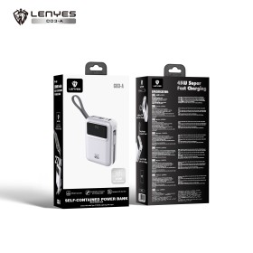 Power Bank Lenyes C03-A 20000mAh | Carga Ultra Rápida 45W con Cables Integrados