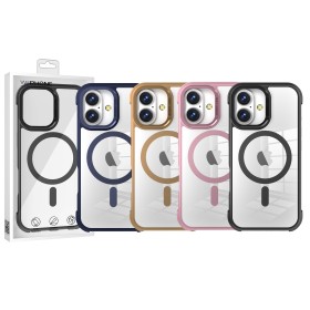 Funda para iPhone 16 Transparente con Marco Metálico y MagSafe