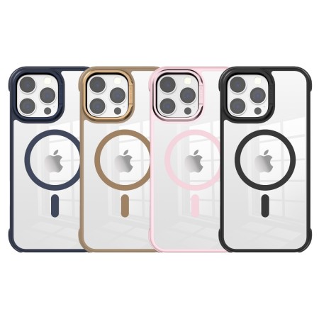 Funda para iPhone 15 Pro Max Transparente con Marco Metálico y MagSafe