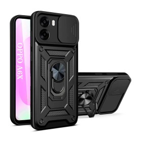 Funda Armadura con Tapa Deslizante Oppo A6X Cámara y Anillo | Wephone Mayorista