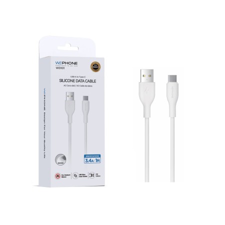 Cable USB-C Silicona WD101 | 3.4A Carga Rápida | WePhone Mayorista