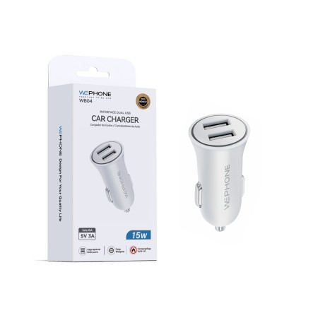 Cargador Coche WB04 Dual USB | 15W 3A | WePhone Mayorista