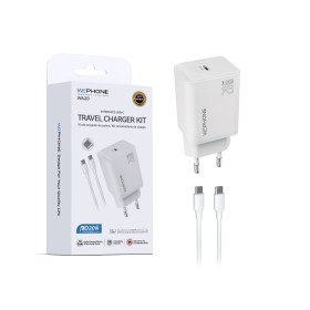 Travel Charger Kit WA20 GaN 20W | Cable USB-C | WePhone Mayorista