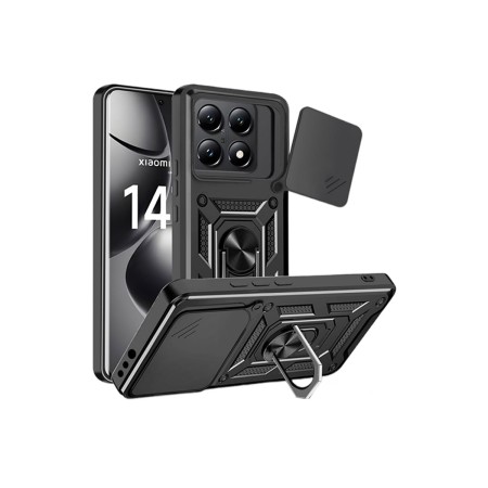 Funda Armadura con Tapa Deslizante Xiaomi 14 Cámara y Anillo | Wephone Mayorista