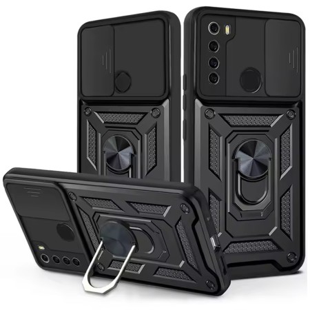 Funda Armadura con Tapa Deslizante Redmi Note 8 Cámara y Anillo | Wephone Mayorista