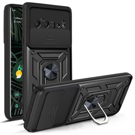 Funda Armadura con Tapa Deslizante Google Pixel 6 Cámara y Anillo | Wephone Mayorista