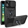 Funda Armadura con Tapa Deslizante iPhone XR Cámara y Anillo | Wephone Mayorista